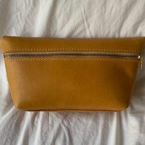 Portland leather goods large cosmetic pouch sunflower